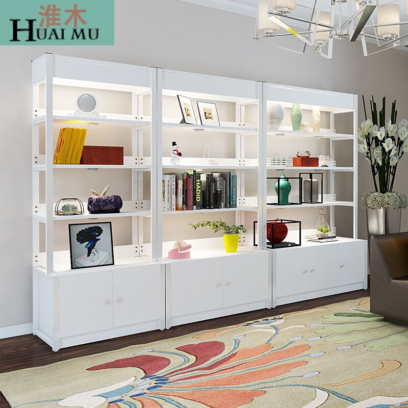 淮木（HUAIMU）货架货柜展示架隔断陈列柜家用置物架精品展柜化妆品展架书柜 100*40*126长宽高含柜三层