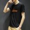 韦斯普 2018夏季新款男士纯棉短袖T恤文艺青年港风修身潮男圆领体恤衫B-T131 XXXL 黑色