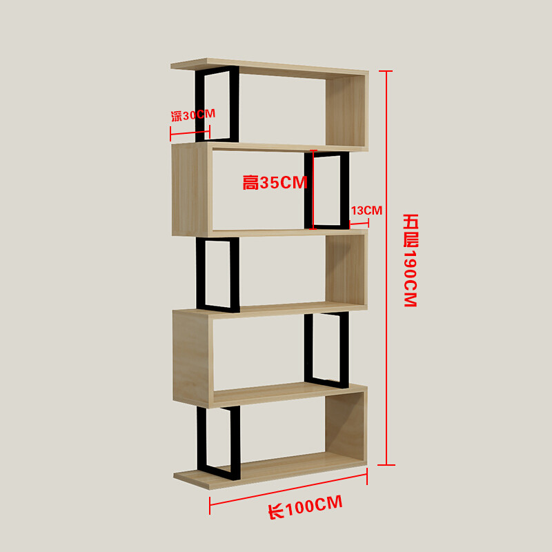 铁艺客厅隔断书架置物架现代简约书柜自由组合落地展示架储物架_1 五层长100*宽30