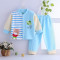 贝乐咿 0-3-6-9个月婴儿两件套开衫系扣宝宝纯棉套装 7482蓝色 90#(建议身高80-90cm)