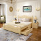 艾帛利(AIBOULLY) 床 实木床 双人床1.5米1.8米 简约现代松木床 白色卧室家具木质全纯实木床 1.0x2.0实木床带抽屉+2个床头柜（颜色备注）