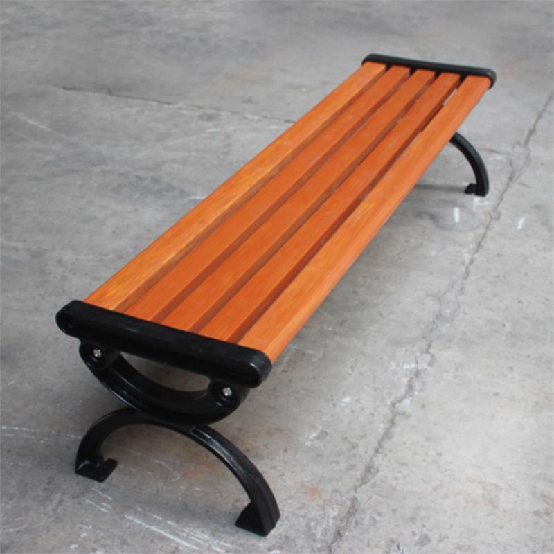 【京好】公园长椅子休息椅无靠背 木质休闲铸铁户外椅子C67 无靠背定制塑木款1.2米铸铝脚