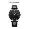 天王表男式手表自动机械表皮带表防水休闲时尚男士腕表5958 黑盘黑表带