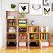 自由组合带书柜书架落地简约现代置物架小柜子创意简易书架储物柜收纳柜 5层黄梨木色