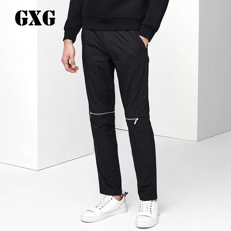 GXG男装春季潮流热卖都市时尚男士黑色斯文长裤_3 默认颜色 185/XXL