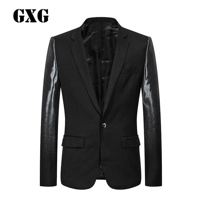 GXG男装春季都市时尚男士黑色斯文单西_1 默认颜色 185/XXL