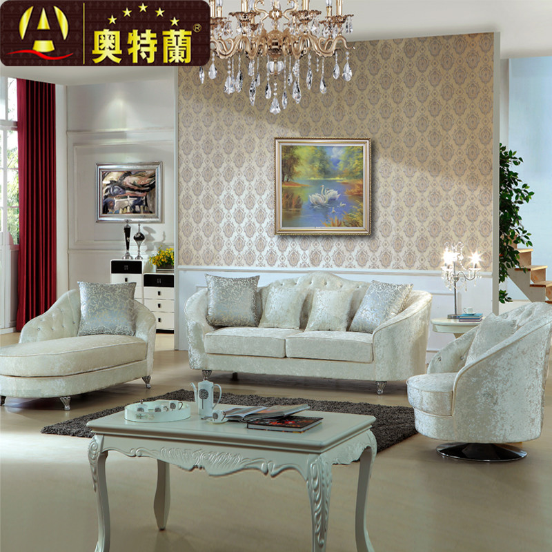 简约后现代布艺沙发欧式新款店铺接待整套组合客厅小户型简欧123_7 转盘单人位