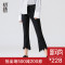 初语黑色牛仔裤2017秋冬装新款喇叭裤女九分裤韩版百搭显瘦裤子_1