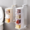 淮木免打孔厨房置物架墙上转角壁挂式旋转调味用品调料收纳架子 白色3层