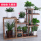 防腐实木花架多层落地花盆架子欧式多肉花架阳台客厅绿萝花架移动_6 碳烧色