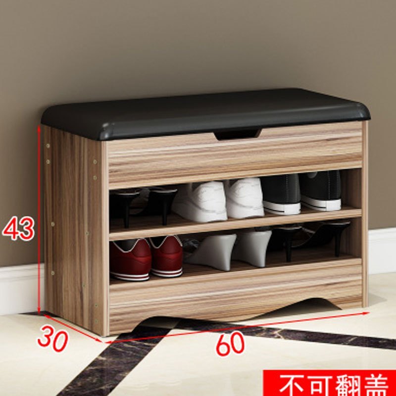 简约现代人造板收纳换鞋凳现代储物凳创意鞋凳式鞋柜大容量时尚穿鞋凳多功能时尚创意生活日用收纳_6 2层60D款古橡木