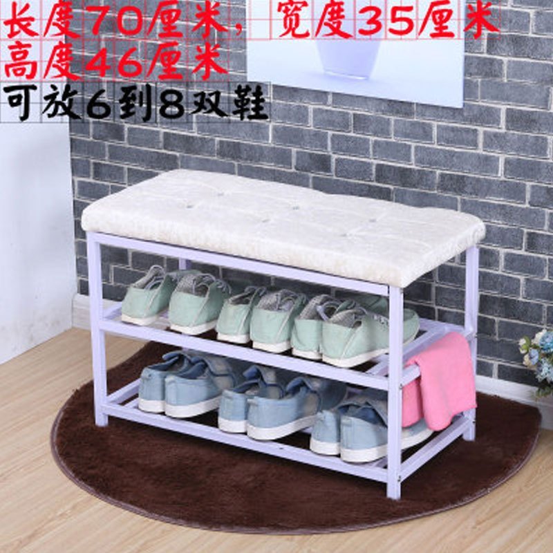 欧式简约多功能口穿鞋登换鞋凳子收纳鞋架试鞋柜可坐沙凳储物凳子多功能时尚创意生活日用收纳用品 白色70厘米