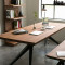 新款创意美式乡村loft工业风格家具实木餐桌工作会议桌咖啡桌设计师长条桌 长凳160*35*45