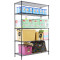 5层家庭铁/架子卧室碳钢卫生间隔板杂物置地落地置物层架_19 长90*宽35*高180*5层