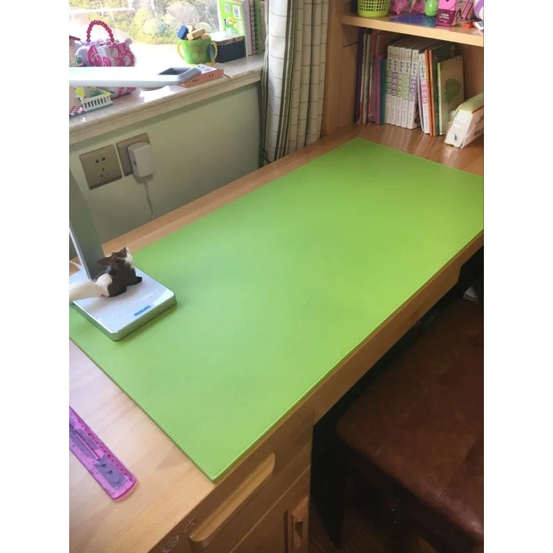 淮木书桌垫子写字台桌面垫板超大号电脑鼠标桌垫加厚学生办公家用 绿色垫板80*40（皮革材质）