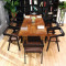新款创意美式复古铁艺餐桌工业风格长方桌子实木家具大工作台办公会议桌 榆木5公分每平方加500元