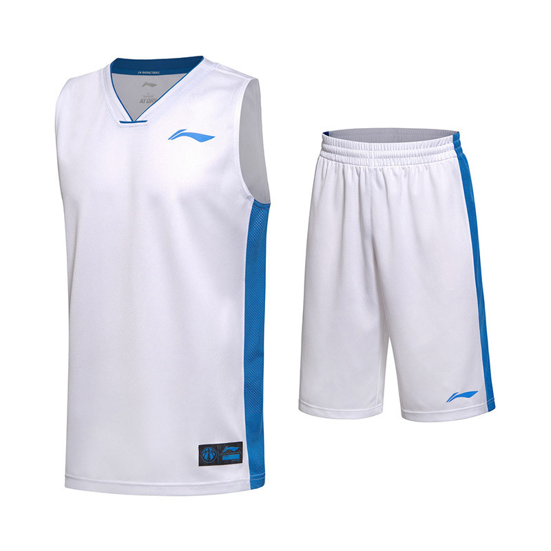 李宁Lining2017新款男装套装运动服篮球AATM037-1 L AATM037-6基础白+北京蓝
