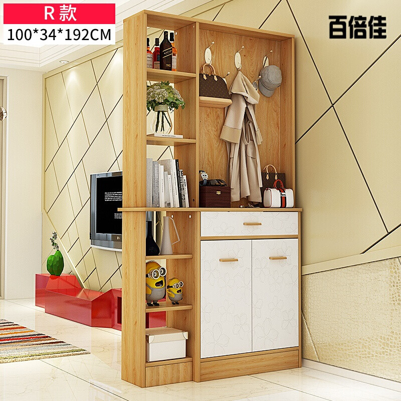 新款创意鞋柜简约现代厅柜简易玄关柜客厅隔断柜组装鞋柜屏风柜经济型E款120CM组装 H款100CM