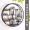 实木博古架中式挂壁式茶具架隔断置物架客厅展示小多宝阁古董架子_6 60圆形花板