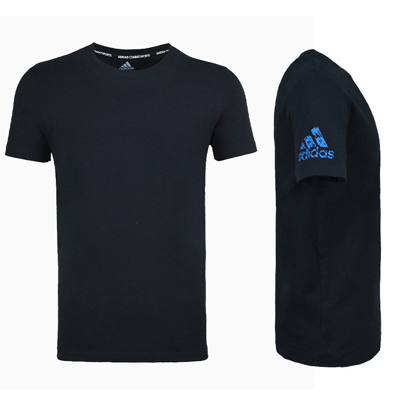 adidas阿迪达斯跆拳道短袖T恤男阿迪宽松大码透气运动T恤 3XL ADITSG2V2SMU-BKBU-1