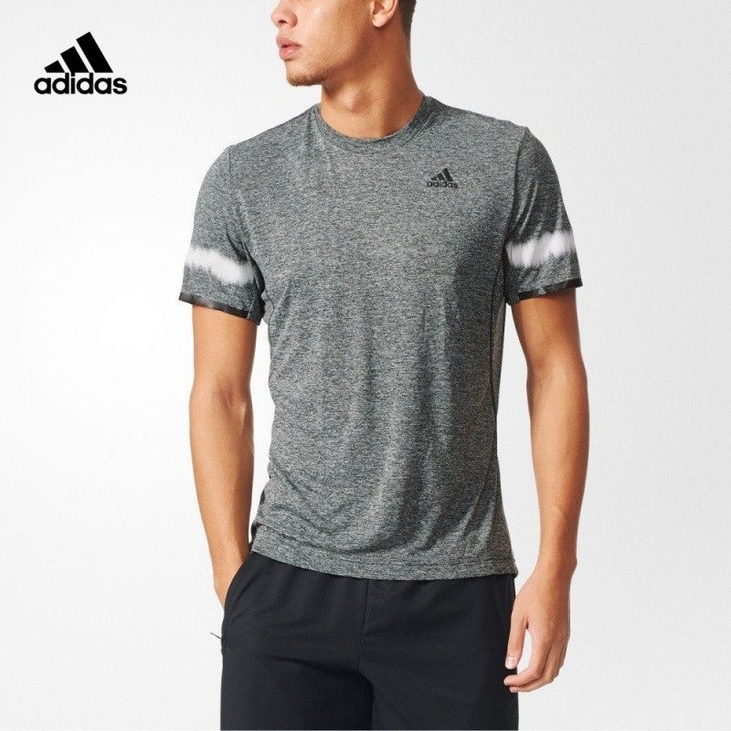adidas阿迪达斯跑步男子短袖T恤深麻灰-AH9931 M（成人） 如图