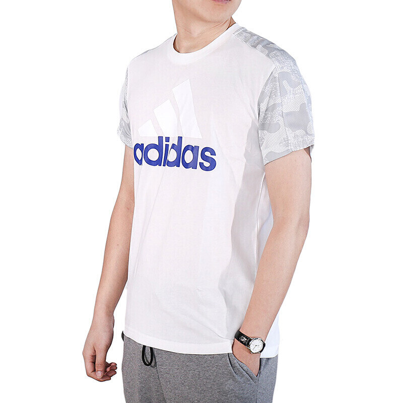 Adidas阿迪达斯短袖男装夏款休闲运动圆领透气T恤-BK3259 XL 默认颜色