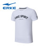 鸿星尔克(erke)男款舒适运动透气针织短袖T恤11218219292 正白 3XL
