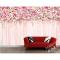 温馨粉色花卉蔷薇粉色纱帘墙纸卧室客厅沙电视背景走廊壁画壁纸_4 高档无缝珍珠（整幅）/平方