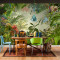 东南亚风格手绘热带雨林芭蕉叶壁纸餐厅客厅电视背景墙纸墙画_4 德国进口无纺布（拼接）