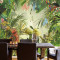 东南亚风格手绘热带雨林芭蕉叶壁纸餐厅客厅电视背景墙纸墙画_4 高档无缝珍珠（整幅）