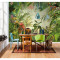 东南亚风格手绘热带雨林芭蕉叶壁纸餐厅客厅电视背景墙纸墙画_4 高档进口油画布（整幅）