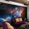 3D立体浩瀚宇宙星空壁画个性流星行星墙纸壁纸主题房时尚大型壁纸_9 高档无缝珍珠（整幅）/平方