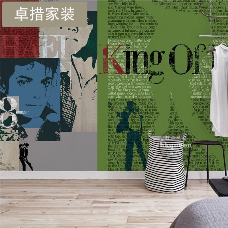 欧式复古迈克尔杰克逊跳舞剪影创意客厅电视沙餐厅背景墙纸壁画_3 台湾壁画专用纸（拼接）