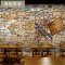 3D复古怀旧砖纹咖啡店墙纸英文海报无缝大型壁画书吧网咖餐厅壁纸_6 无缝环保油画布（整张）