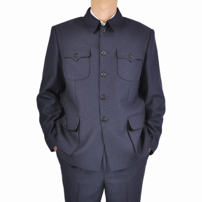 免烫抗皱 高档精品 中老年中山装男春秋款爸爸装老年人服装中华中山服