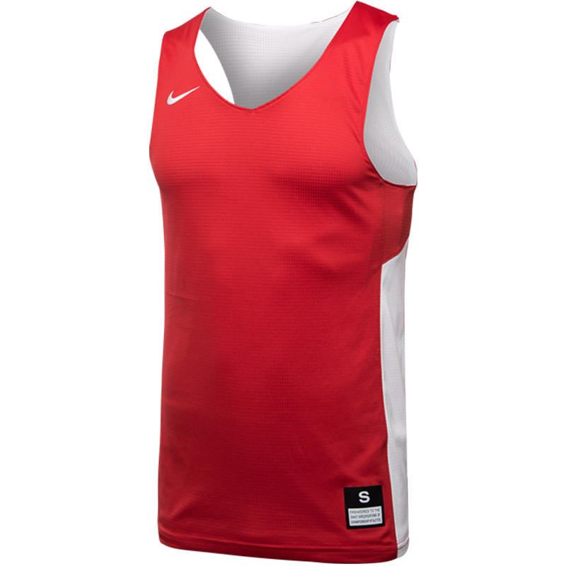 耐克NIKE REVERSIBLE 男子健身训练无袖T恤 两面穿 篮球运动背心867767 M 658队红/团队白