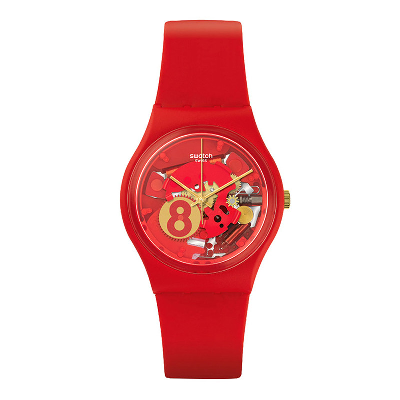 斯沃琪（Swatch）手表 色彩密码系列 树脂表带 石英男女通用表 水兵白浪GW169 GR166