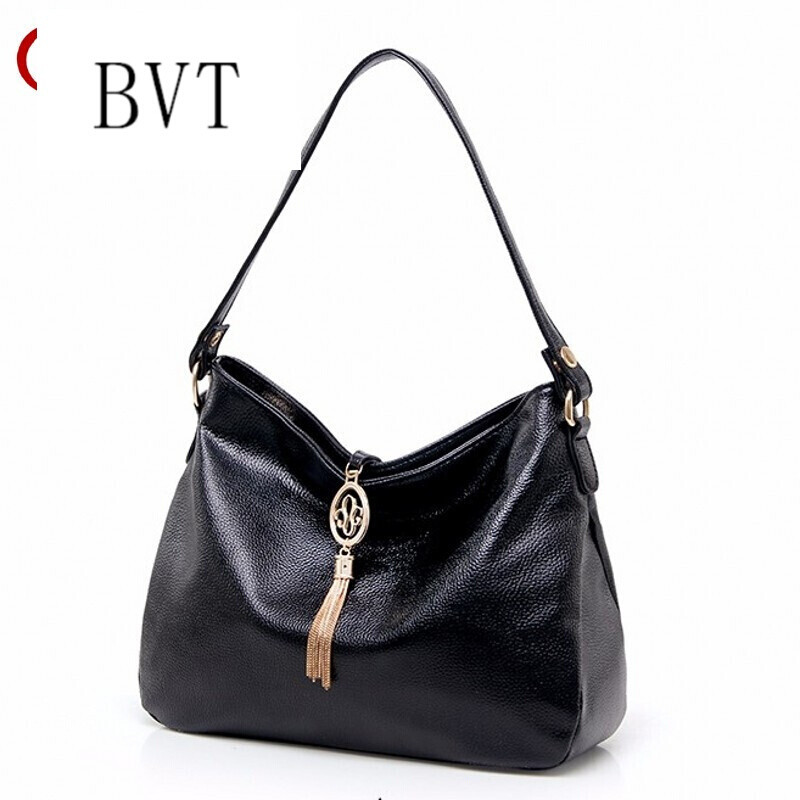 BVT新款单肩包时尚潮流女包斜跨包手提女包包 黑色