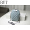 BVT手机小包包女mini迷你零钱包新款单肩斜挎包链条包真皮贝壳包 浅蓝色