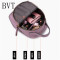 BVT迷你双肩包牛皮百搭简约双肩小包包时尚休闲小背包学生包 浅粉色