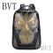BVT猫头鹰双肩包男时尚个性背包女韩版街头潮流pu皮创意搞怪旅行书包_5 金色