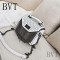 BVT牛皮流苏包欧洲站时尚女包单肩斜挎包迷你小包包铆钉链条包潮包 白色
