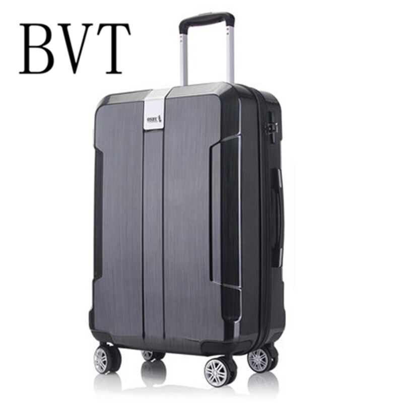 BVT新品拉丝20寸万向轮拉杆箱旅行箱24/28寸行李箱男女登机箱子 28 黑色