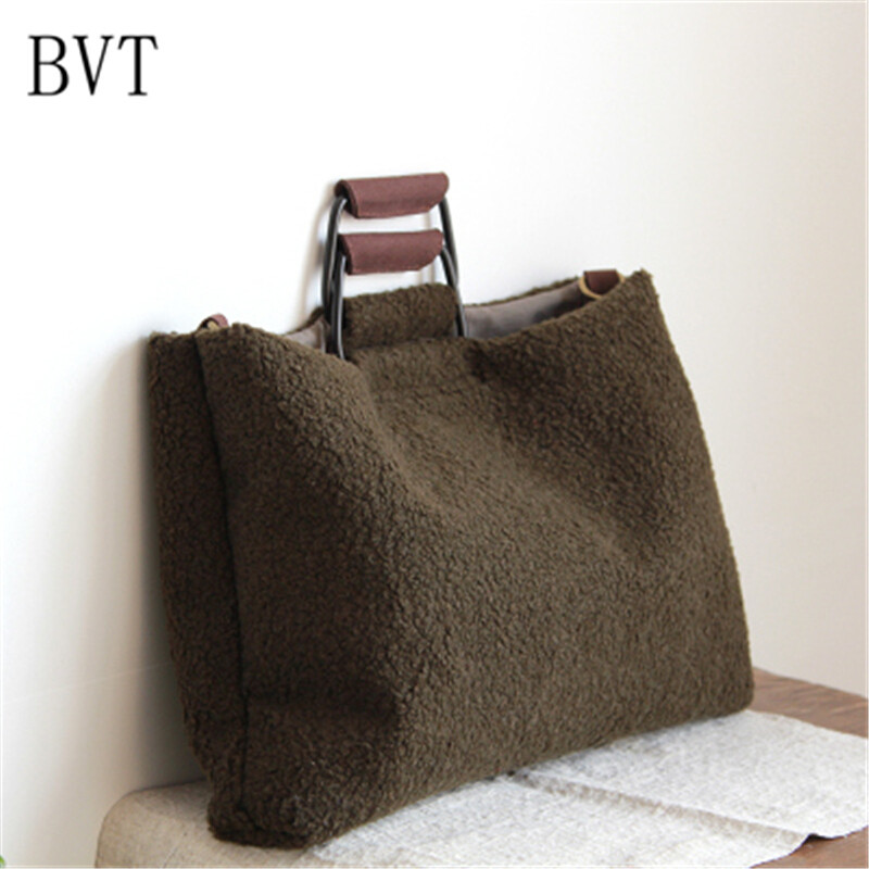 BVT原创女包文艺复古手工真皮单肩包欧美简约包包软牛皮休闲大容量包 军绿