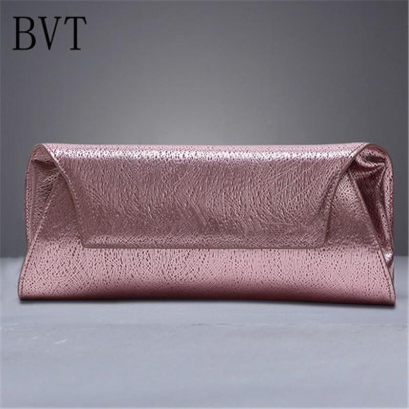 BVT新款名媛长款气质手拿包女包单肩斜跨链条小包手抓宴会包晚宴包_0 粉红色