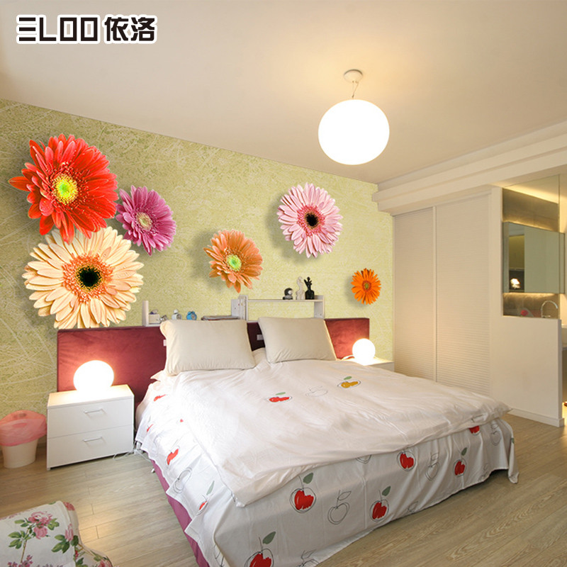 大型壁画现代简约米黄素色花卉墙纸壁纸电视客厅卧室背景墙_6 无缝无纺布/每平米