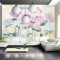 唯美温馨花朵创意婚房背景墙纸艺术美式壁纸卧室客厅大型壁画墙布_6 高档无缝宣绒布（整幅）