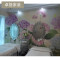 定制中国风田园墙纸竖条纹卧室温馨客厅沙背景墙壁纸绣球芬 无缝真丝一平米