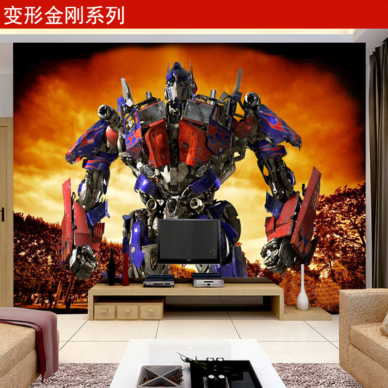 儿童房大型壁画电视背景墙客厅酒店3D立体无缝墙纸壁纸变形金刚 无缝无纺纸（整张/平方）