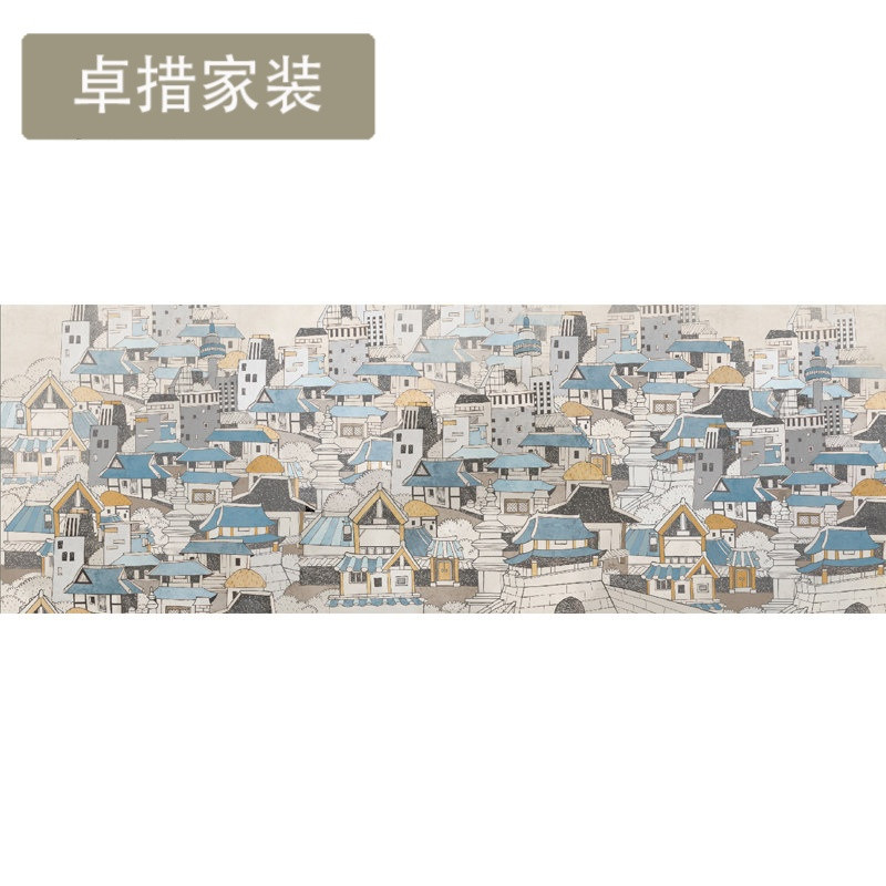 建筑风景艺术壁纸个性创意电视背景墙纸日式餐厅酒吧定制壁画 款式A